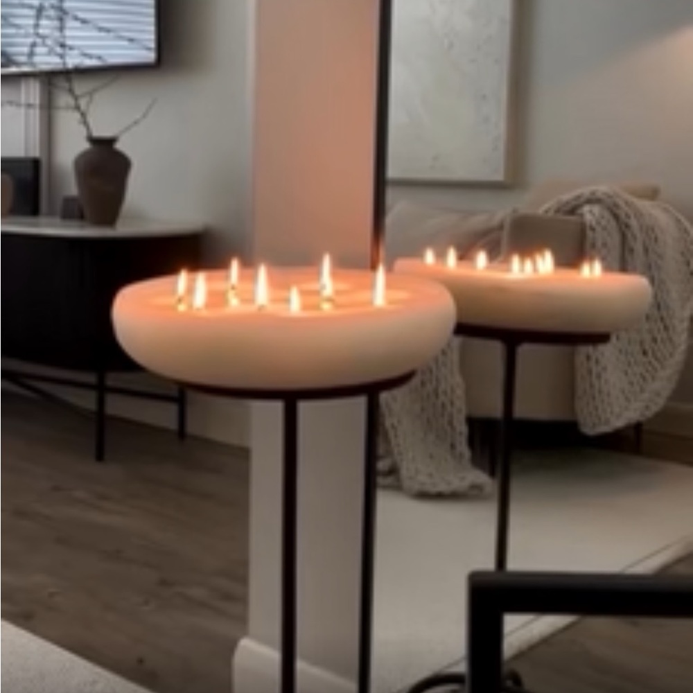Black Metal Candle Holder Stand ONLY (no candle)